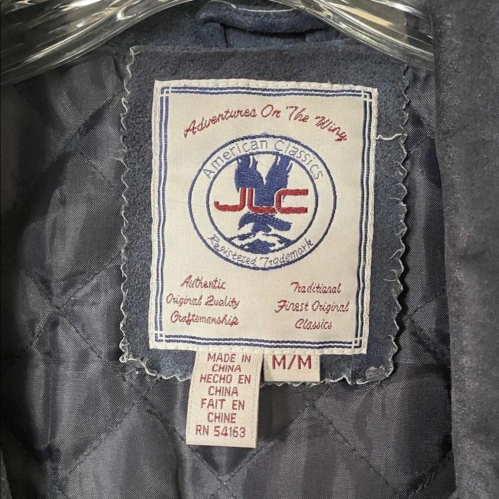 Women’s Suede Navy Blue Jacket - Picture 2 of 6